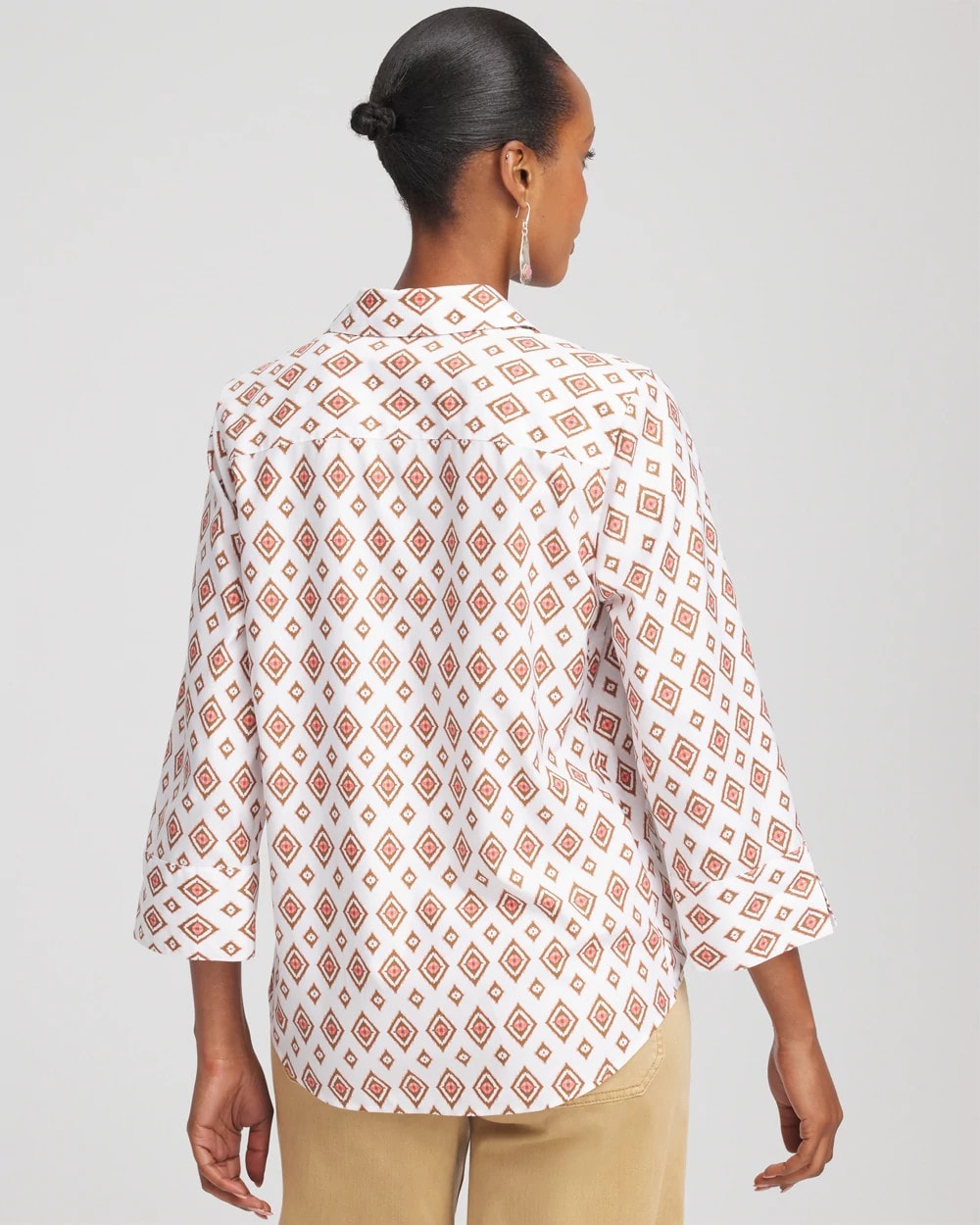 Chico's No Iron™ Tie-Front Geo-Print Shirt