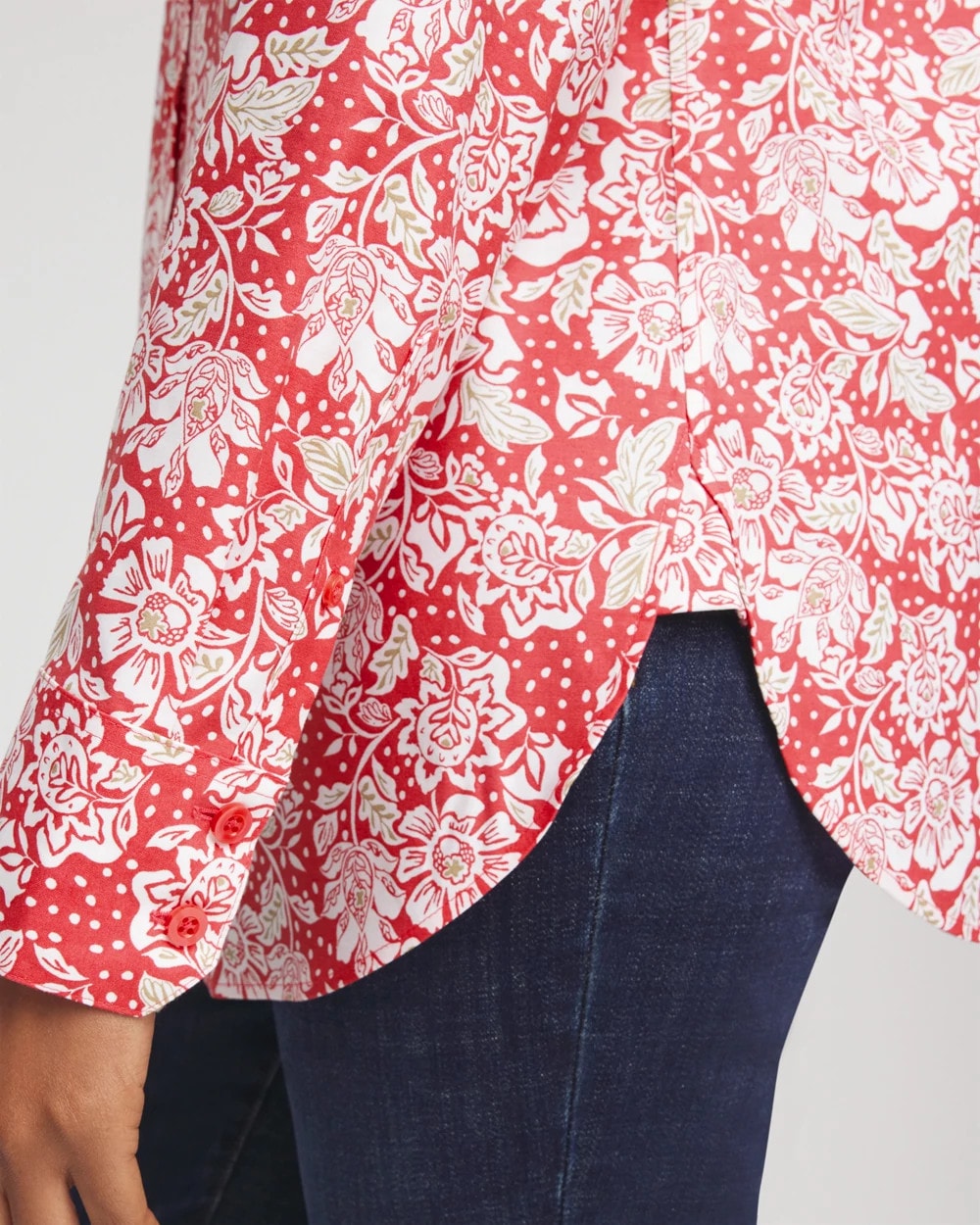 Chico's No Iron™ Long-Sleeved Folklore-Floral Shirt