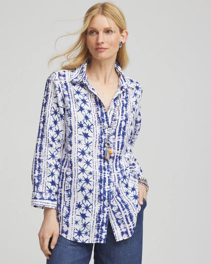Chico's No Iron™ Star Print Linen Shirt