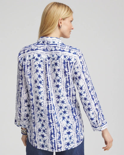 Chico's No Iron™ Star Print Linen Shirt