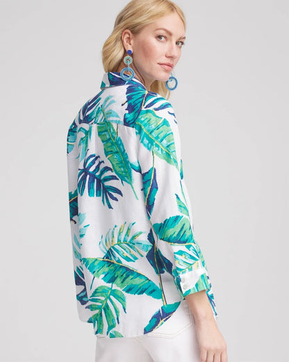 Chico's No Iron™ Palm Print Linen Shirt