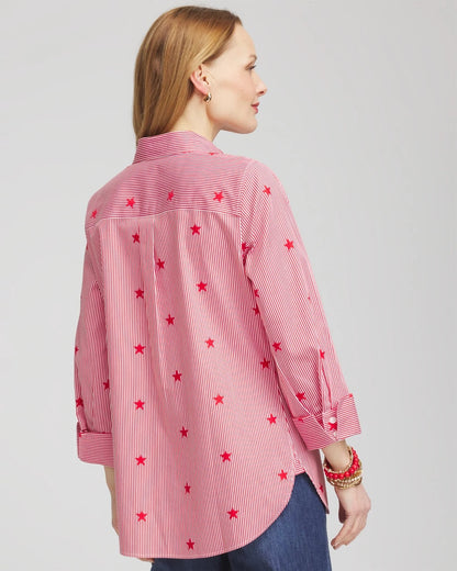 Chico's No Iron™ Stars & Stripes  Sateen Shirt