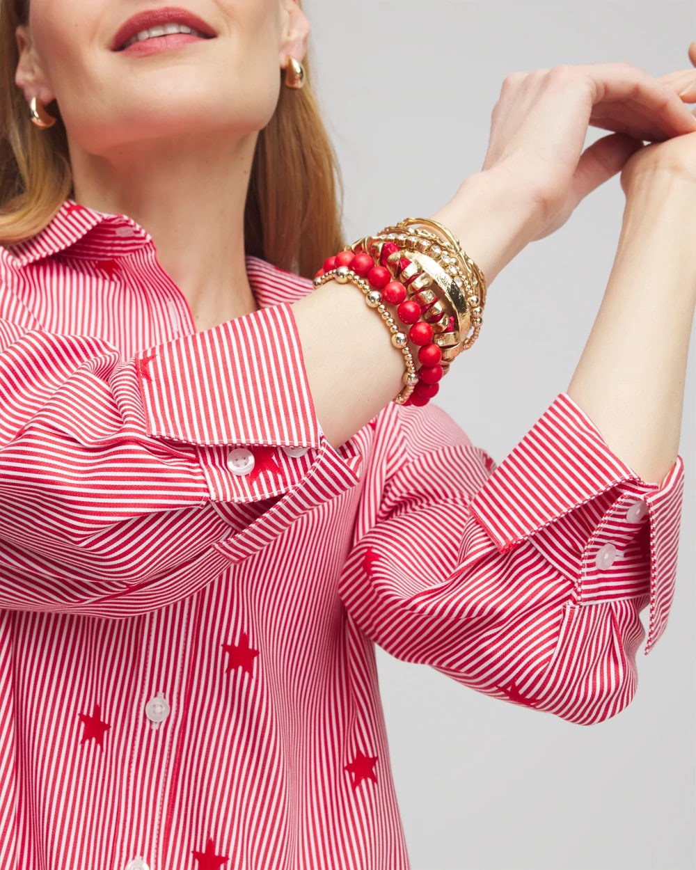Chico's No Iron™ Stars & Stripes  Sateen Shirt