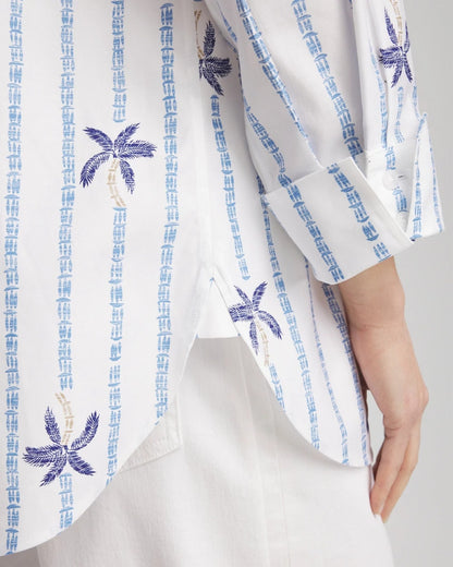 Chico's No Iron™ Palm Striped Sateen Shirt