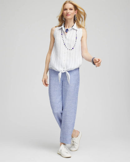 Chico's No Iron™ Linen Tie-Front Sleeveless Shirt
