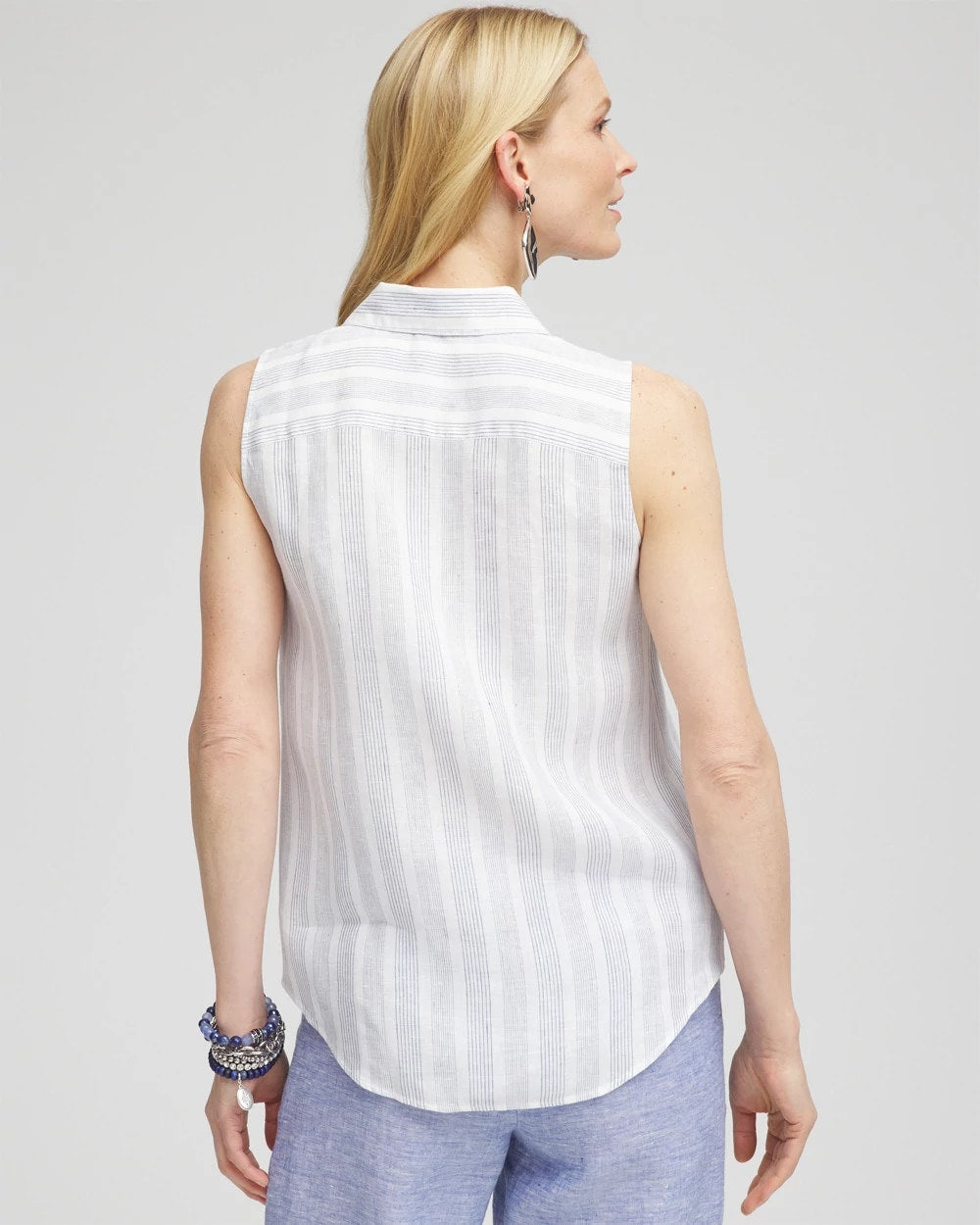 Chico's No Iron™ Linen Tie-Front Sleeveless Shirt