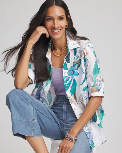 Chico's No Iron™ Floral Linen Shirt