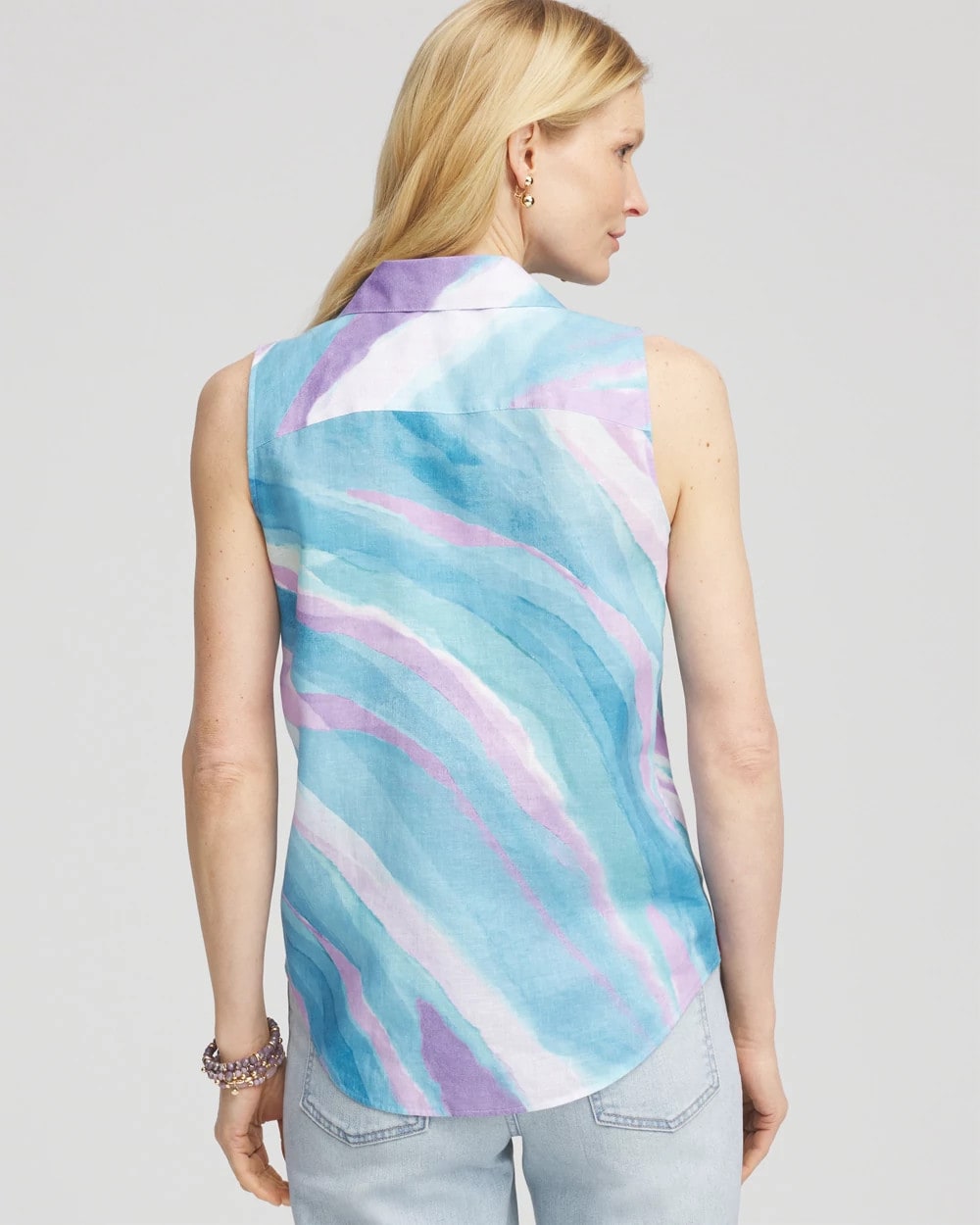 Chico's No Iron™ Linen Tie-Front Sleeveless Shirt