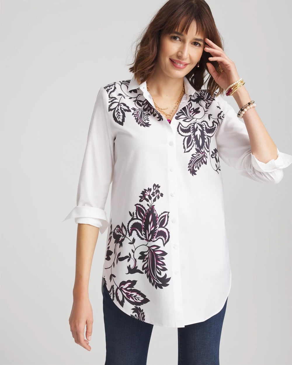 Chico's No Iron™ Floral Stretch Tunic
