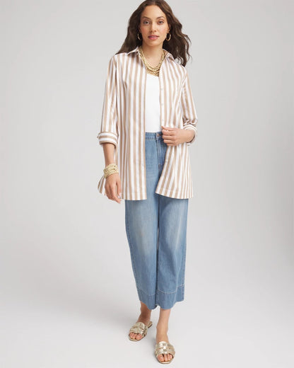 Chico's No Iron™ Neutral Striped Tunic