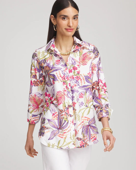Chico's No Iron™ Tropical Floral Stretch Shirt