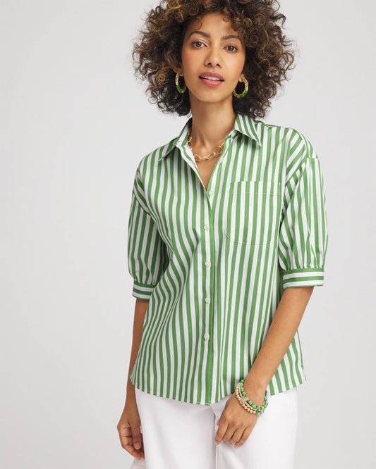 Chico's No Iron™ Short Striped Shirt