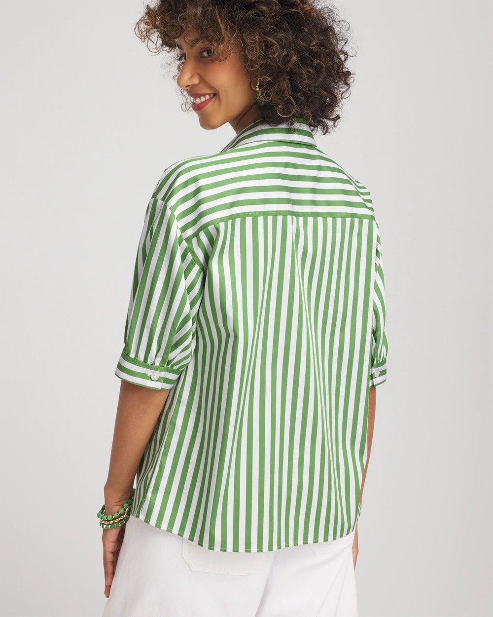 Chico's No Iron™ Short Striped Shirt