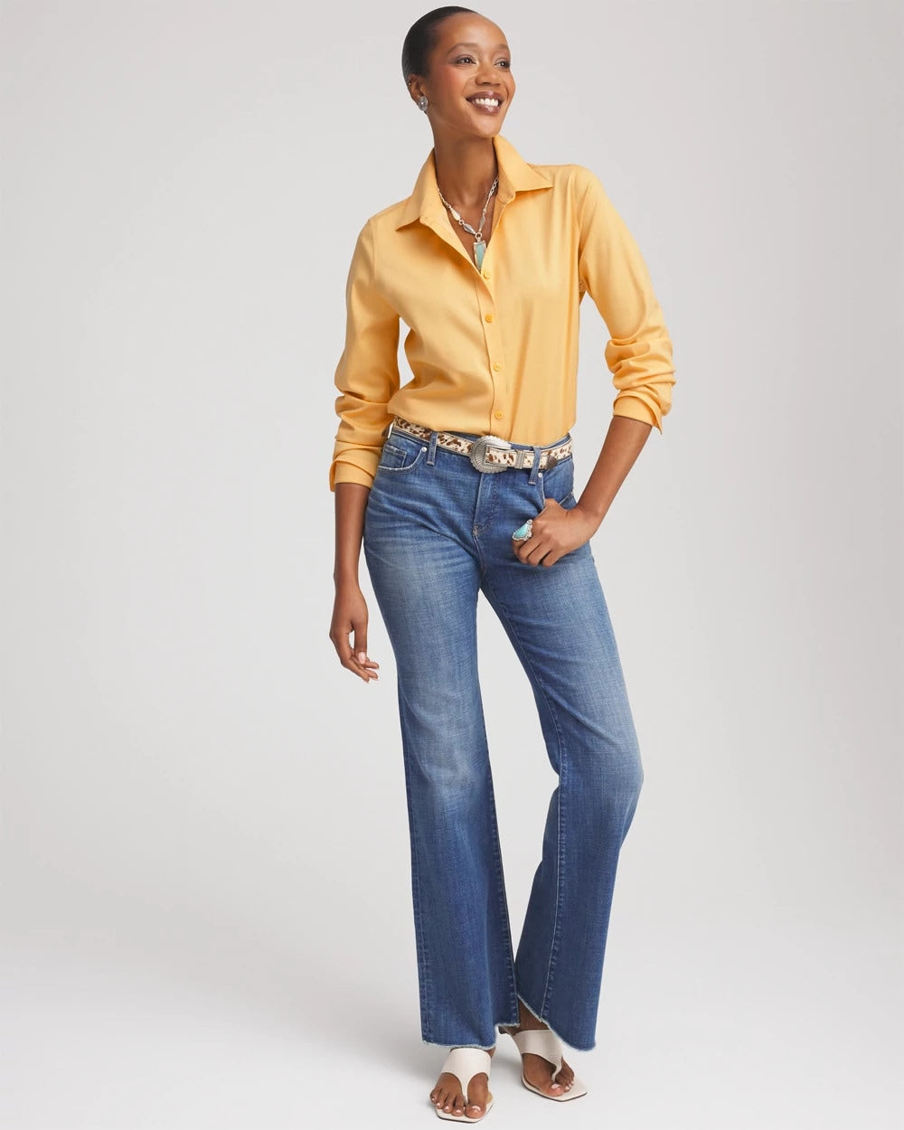 Chico's No Iron™ Stretch-Sateen Shirt