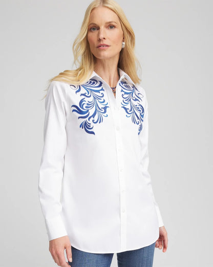 Chico's No Iron™ Wildflower Embroidered Shirt