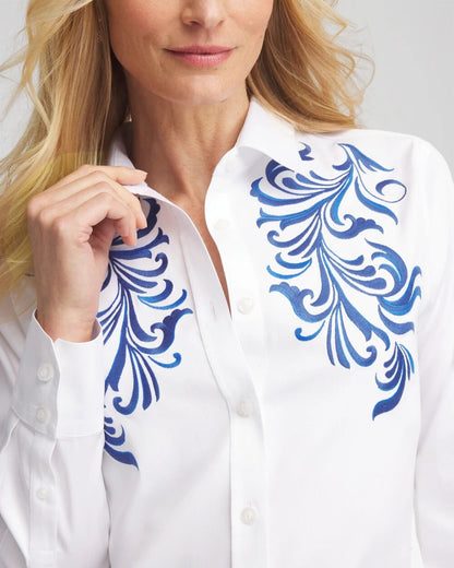 Chico's No Iron™ Wildflower Embroidered Shirt