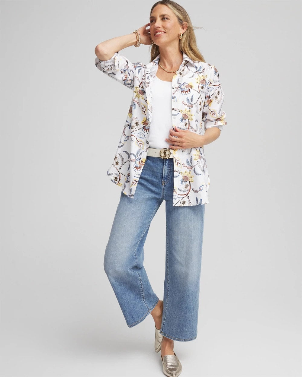 Chico's No Iron™ Long-Sleeved Floral Shirt