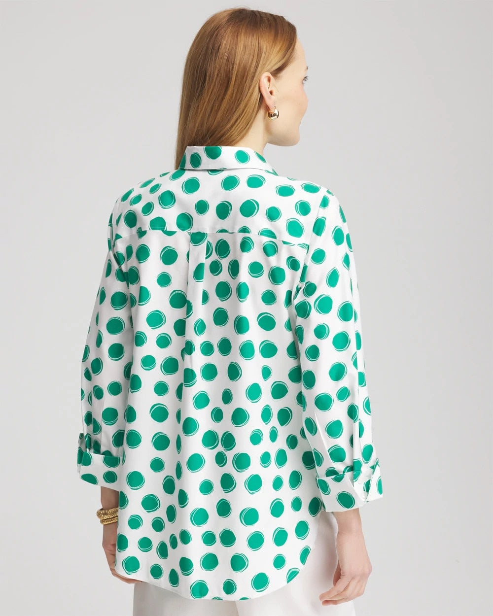 Chico's No Iron™ Polka-Dot Sateen Shirt