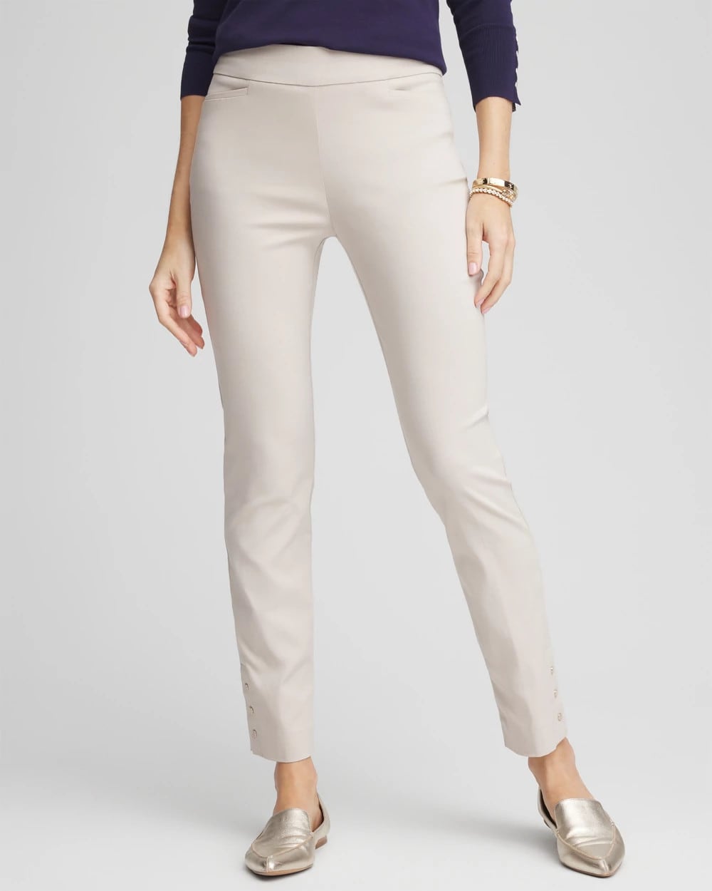 Chico's Brigitte™ Pull-On Slim Rivet Ankle Pants