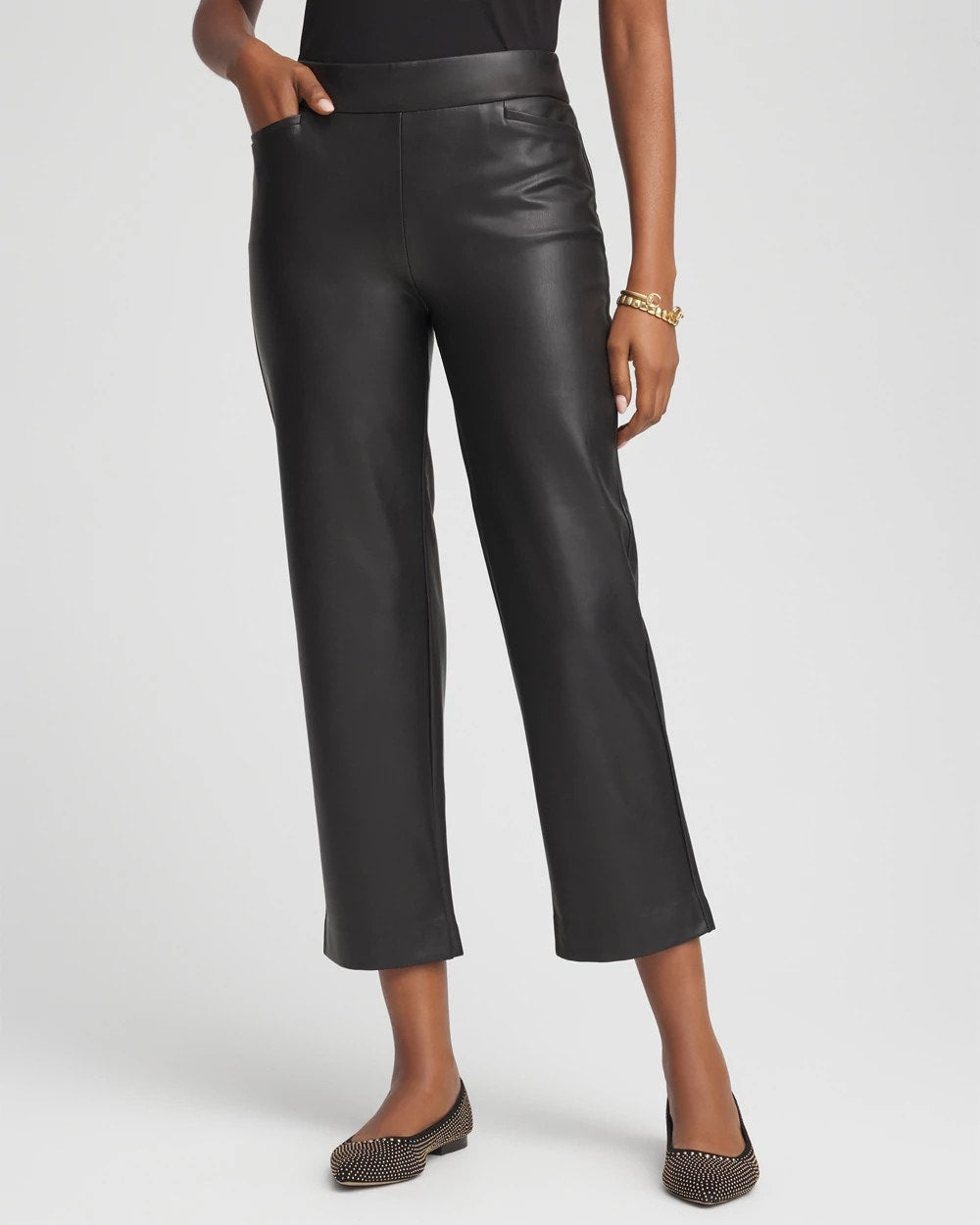 Chico's Faux Leather Brigitte™ Pull-On Cropped Pants