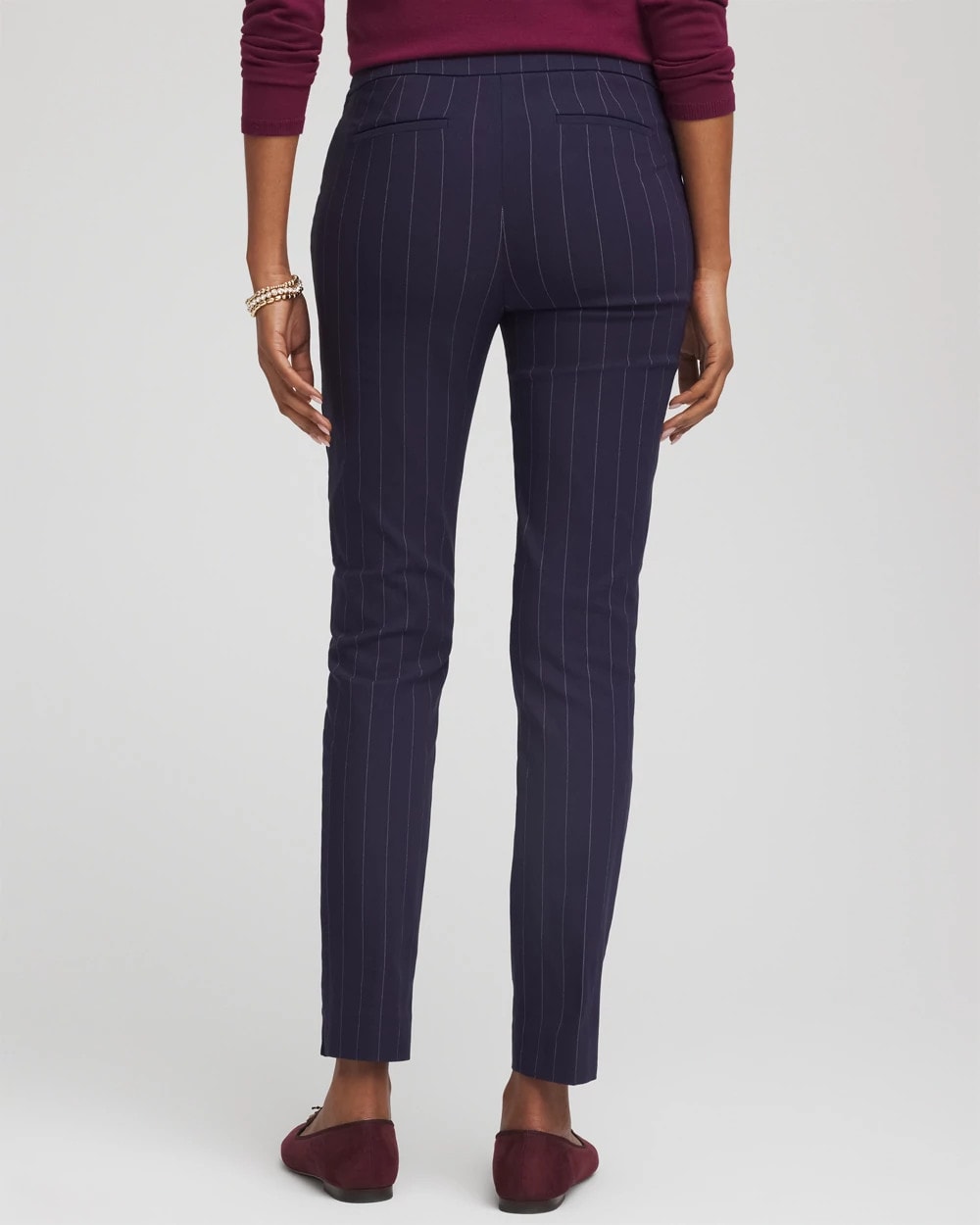 Chico's Pinstriped Brigitte™ Slim Pull-On Ankle Pants