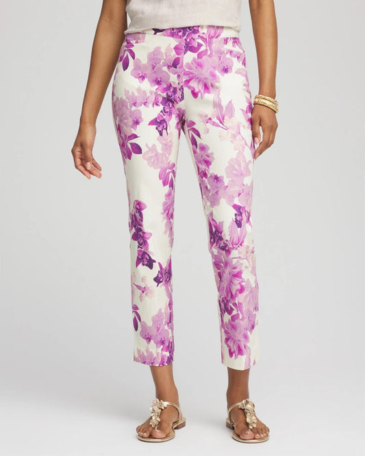 Chico's Brigitte™ Floral Pull-On Slim Cropped Pants