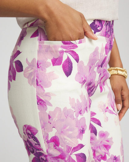 Chico's Brigitte™ Floral Pull-On Slim Cropped Pants