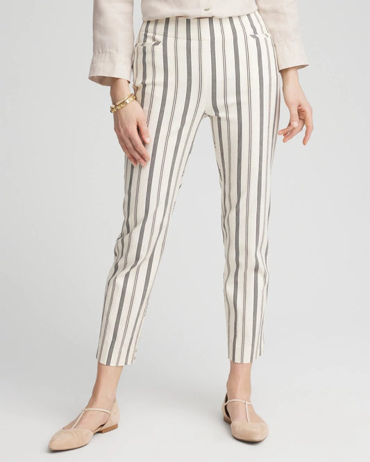 Chico's Brigitte™ Slub Striped Cropped Pants