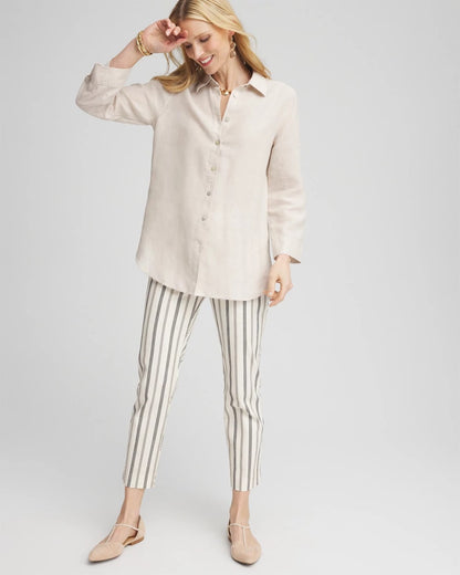 Chico's Brigitte™ Slub Striped Cropped Pants