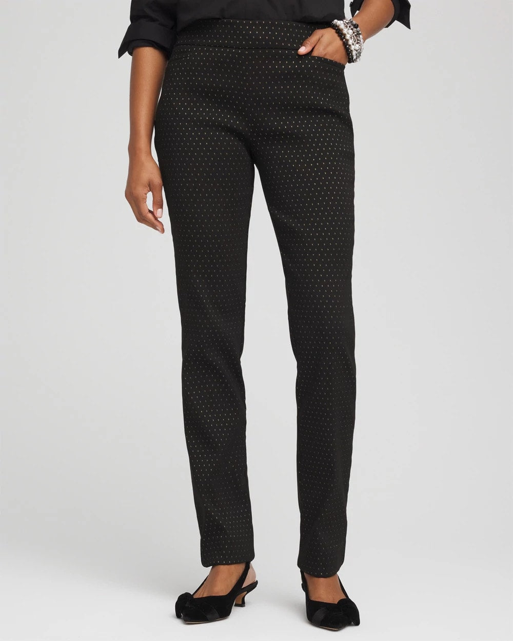 Chico's Brigitte™ Slim Full-Length Jacquard Pants