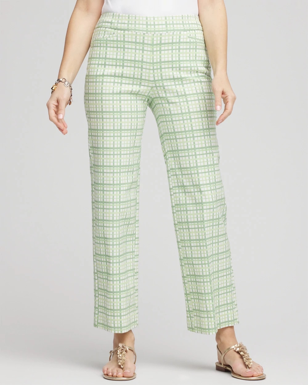 Chico's Brigitte™ Wide Leg Plaid Cropped Pants
