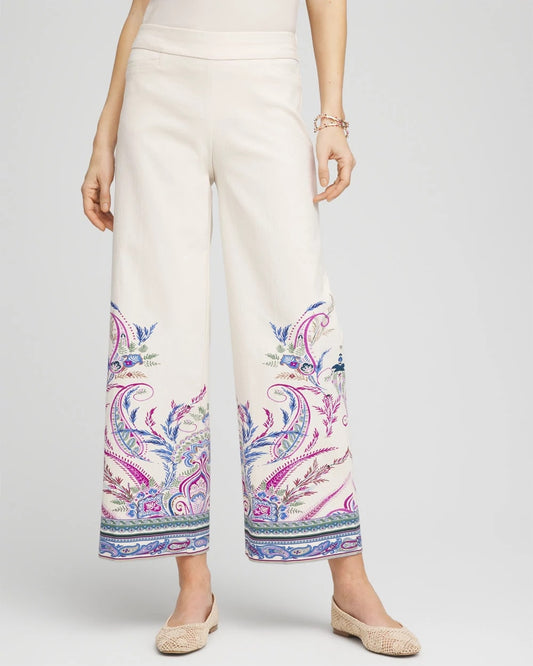 Chico's Brigitte™ Paisley Wide-Leg Cropped Pants