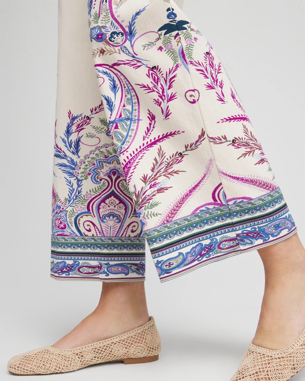Chico's Brigitte™ Paisley Wide-Leg Cropped Pants