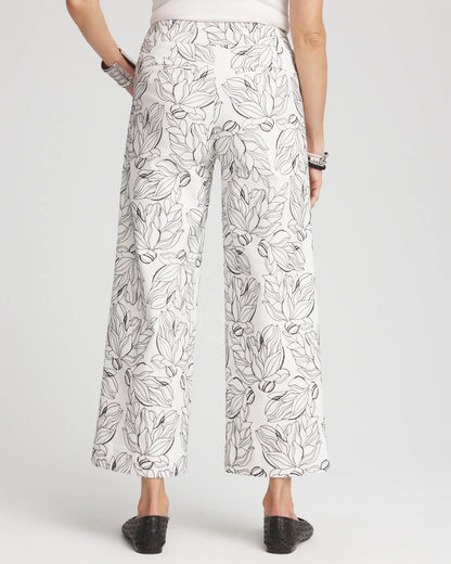 Chico's Brigitte™ Floral Embroidered Wide-Leg Cropped Pants
