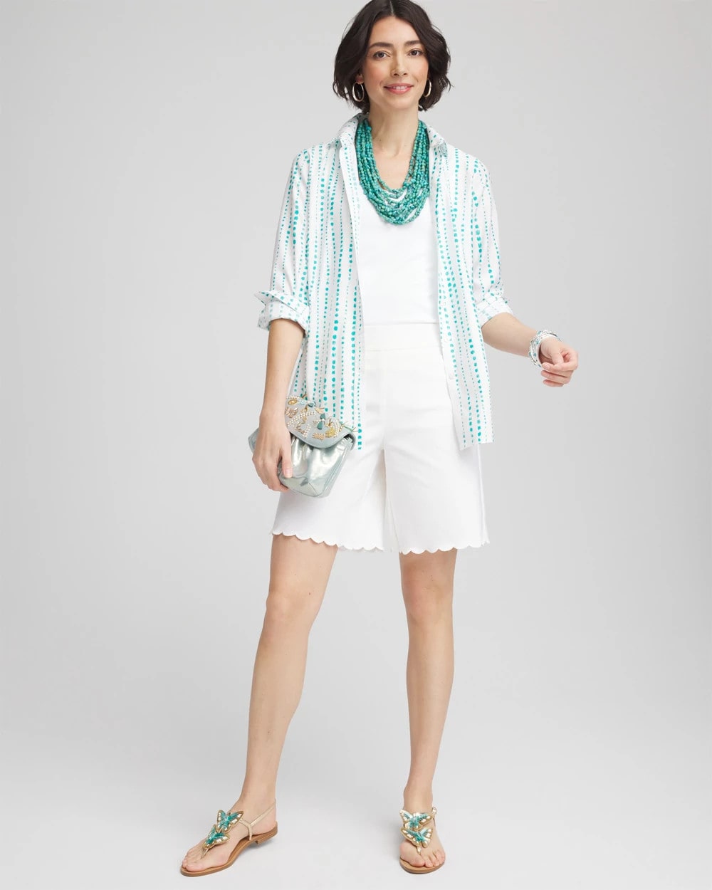 Chico's Brigitte™ Pull-On Scallop-Hem Shorts