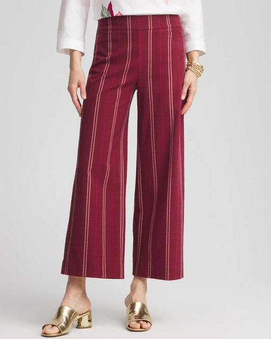 Chico's Brigitte™ Striped Slub Wide-Leg Cropped Pants