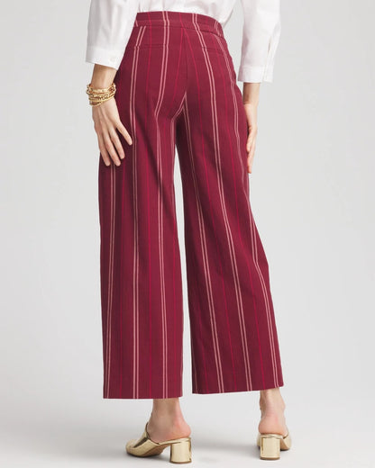 Chico's Brigitte™ Striped Slub Wide-Leg Cropped Pants