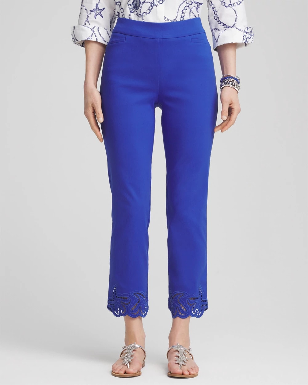 Chico's Brigitte™ Pull-On Cutwork Cropped Pants