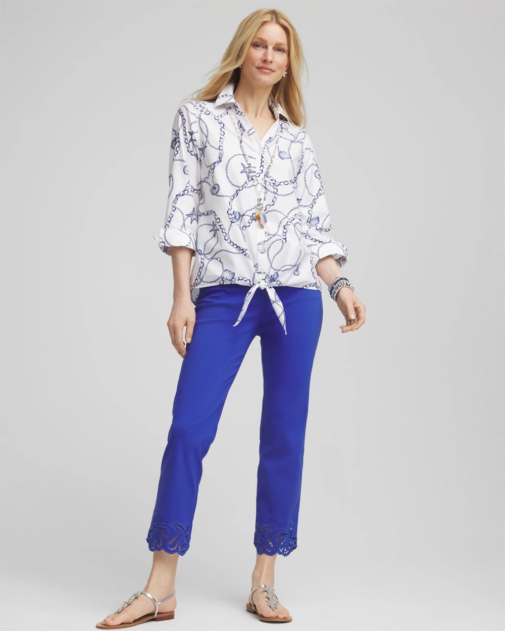 Chico's Brigitte™ Pull-On Cutwork Cropped Pants