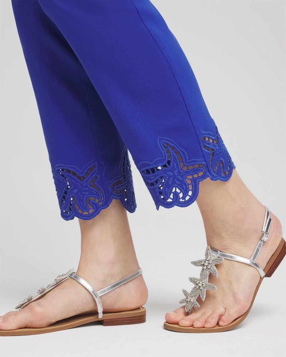 Chico's Brigitte™ Pull-On Cutwork Cropped Pants