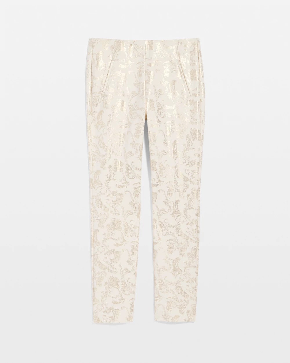 Chico's Juliet Golden Foiled Slim Ankle Pants