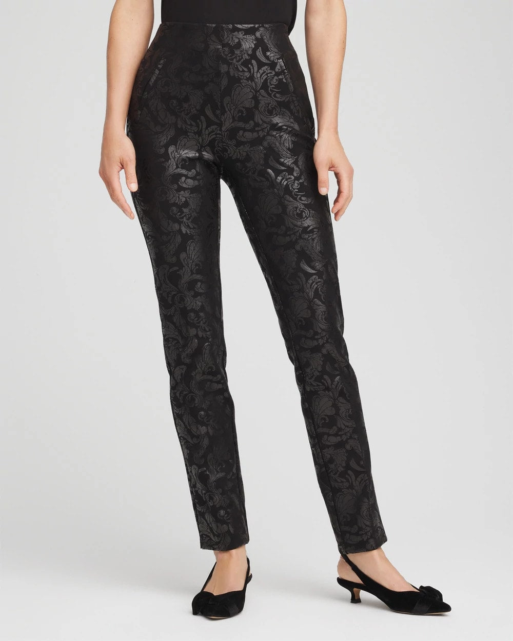 Chico's Juliet Foiled Slim Ponte Pants
