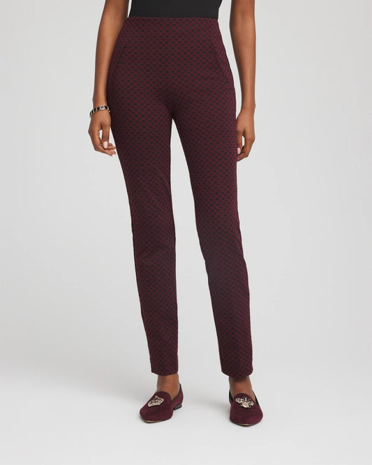 Chico's Circle Jacquard Juliet Slim Ankle Pants