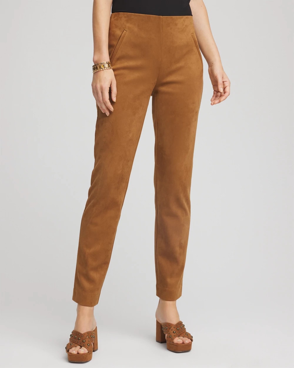 Chico's Faux Suede Juliet Slim Ankle Pants