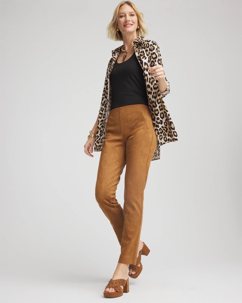Chico's Faux Suede Juliet Slim Ankle Pants