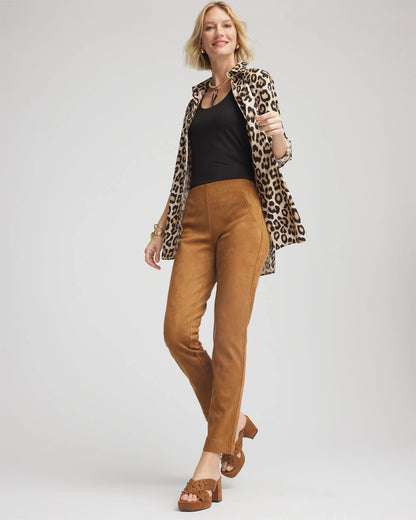 Chico's Faux Suede Juliet Slim Ankle Pants