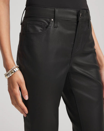 Chico's Coated Girlfriend Cropped Flared Jeans
