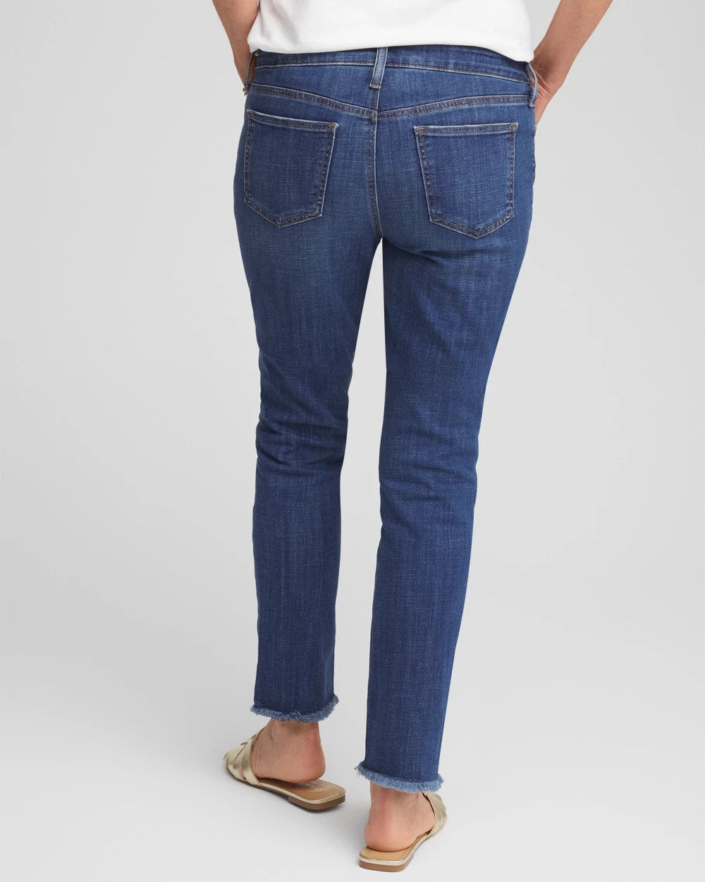Chico's Girlfriend Slim Frayed Ankle Jeans