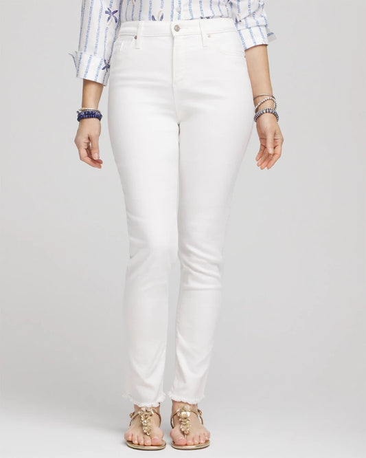 Chico's No-Stain Girlfriend Frayed Ankle Jeans