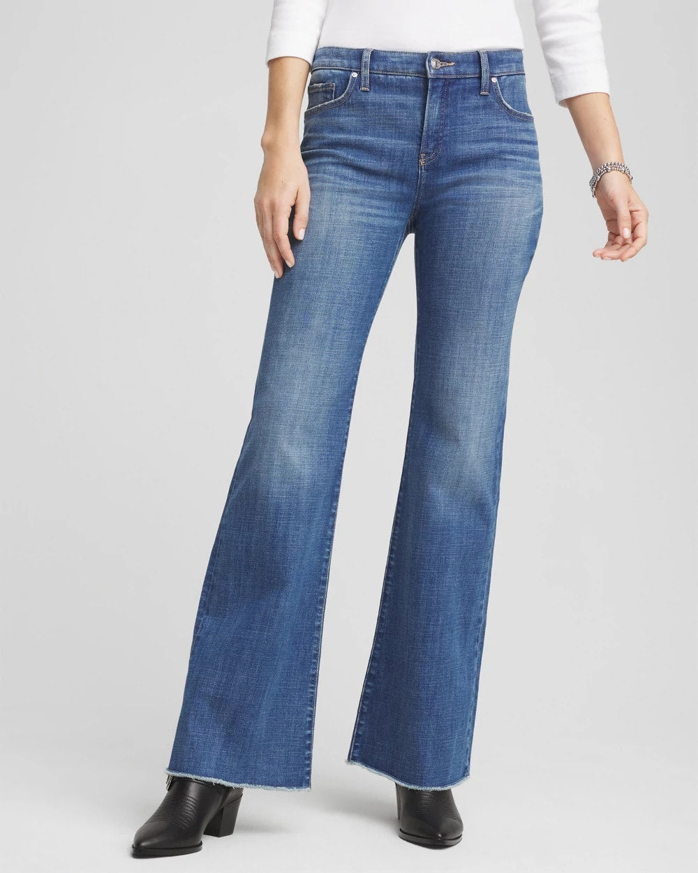 Chico's Girlfriend Frayed Flared Jeans